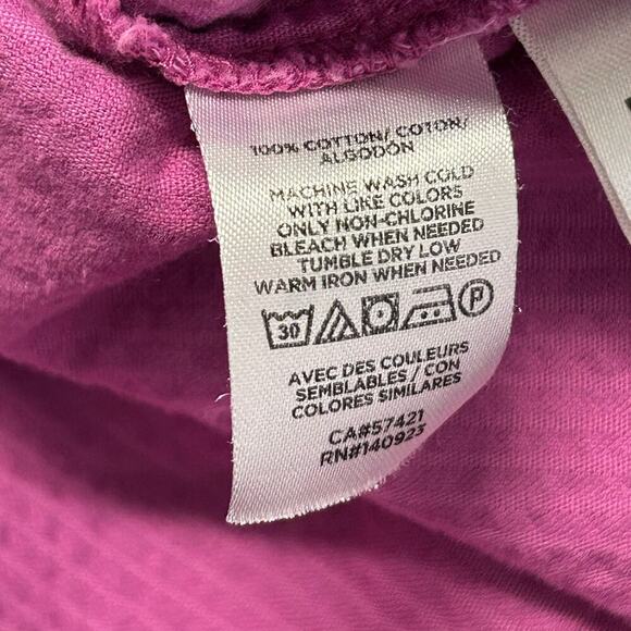 Loft Fuchsia Corduroy Button Front Shirt Long Sleeve Berry Pink Feminine Size M - Picture 6 of 6